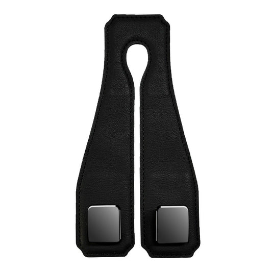 Black Heavy Duty Car Headrest Hooks (Set of 4 Units) - PU Leather Seat Back Organizer Hangers Tristar Online