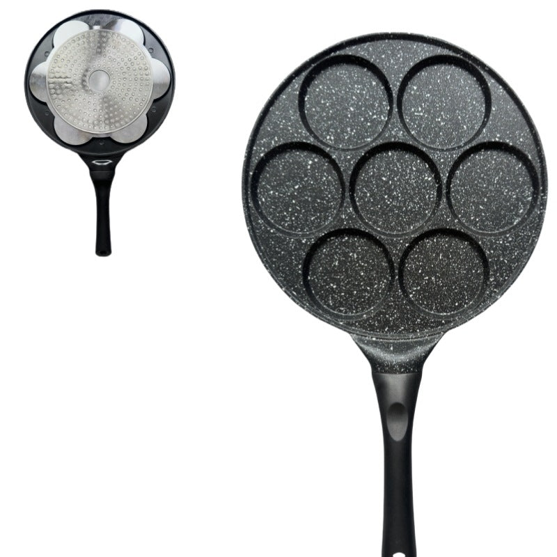 Black Flat 7-hole Versatile Non-Stick Frying Pan (27cm) - Induction Ready Skillet for Everyday Cooking Tristar Online