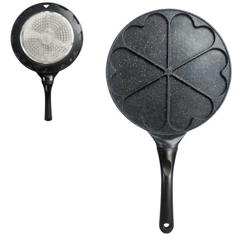 Black Heart Six Hole Versatile Non-Stick Frying Pan (27cm) - Induction Ready Skillet for Everyday Cooking Tristar Online