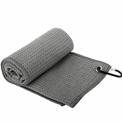 Grey Microfiber Waffle Weave Golf Towel Set - 4 Pack (40x60cm) - Ultra Absorbent & Quick Drying Tristar Online