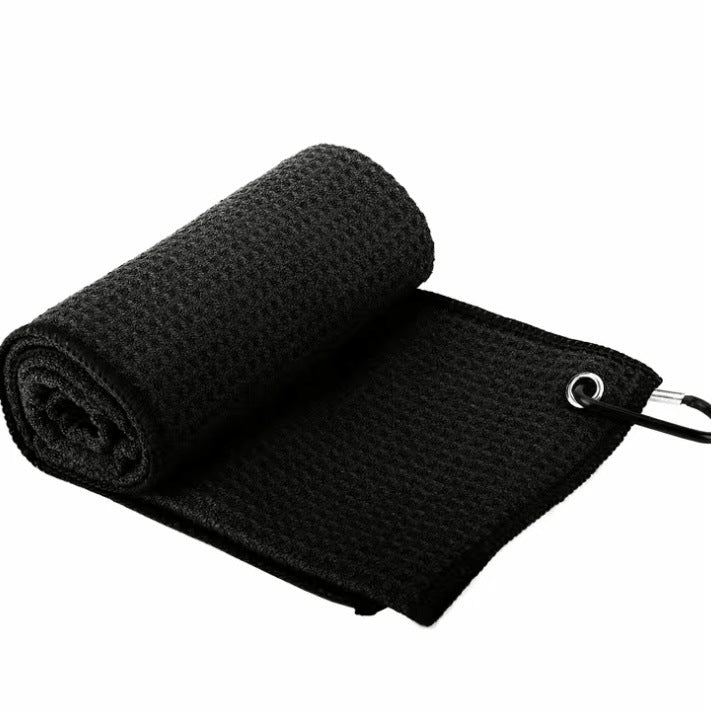 Black Microfiber Waffle Weave Golf Towel Set - 4 Pack (40x60cm) - Ultra Absorbent & Quick Drying Tristar Online