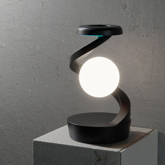 Black Modern Levitating LED Desk Lamp  - Spiral Design Atmosphere Light Tristar Online