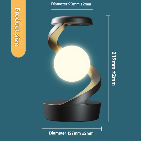 Black Modern Levitating LED Desk Lamp  - Spiral Design Atmosphere Light Tristar Online