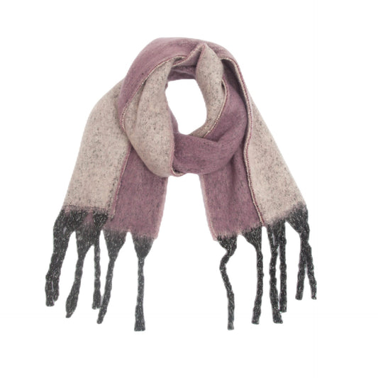 Purple Plush Gradient Winter Scarf Shawl - Thick Textured Circle Yarn with Chunky Tassels - 185cm x 40cm Tristar Online