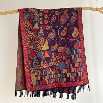 Blue Bohemian Paisley Print Scarf - Large Lightweight Shawl Wrap - 200cm x 65cm Tristar Online