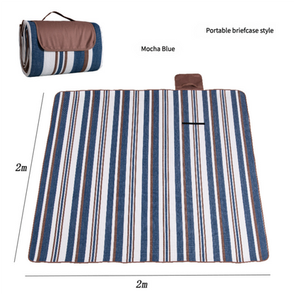 Waterproof Foldable Picnic Blanket with Handle - 2x2m Mocha Blue Tristar Online