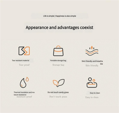 Waterproof Foldable Picnic Blanket with Handle - 2x2m Mocha Blue Tristar Online