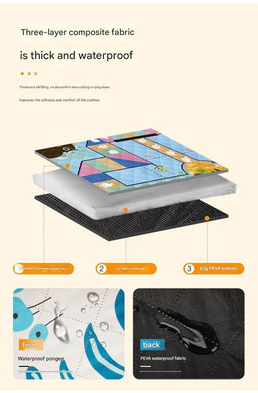 Waterproof Foldable Picnic Blanket with Musical Bunny Print - 200x200cm Tristar Online