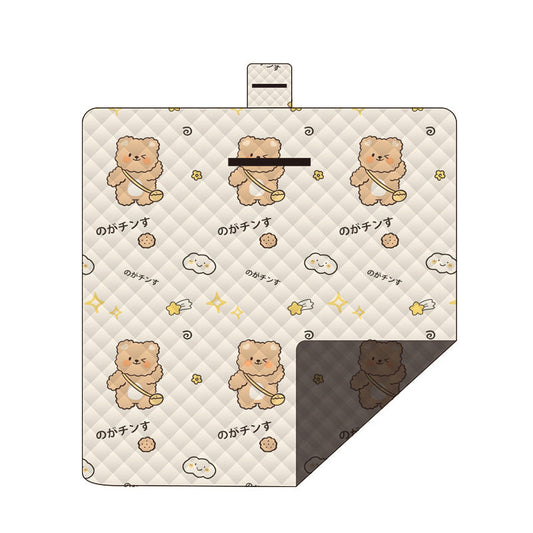 Waterproof Foldable Picnic Blanket with Bear Print -200x200cm Tristar Online