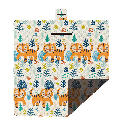 Waterproof Foldable Picnic Blanket with King of the Forest Print - 200x200cm Tristar Online