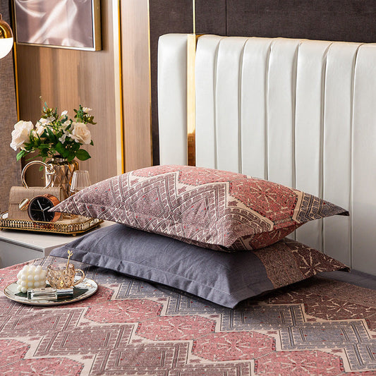 Comfortable cotton pillowcase, double-sided warm design, breathable and skin-friendly - red and gray Tristar Online