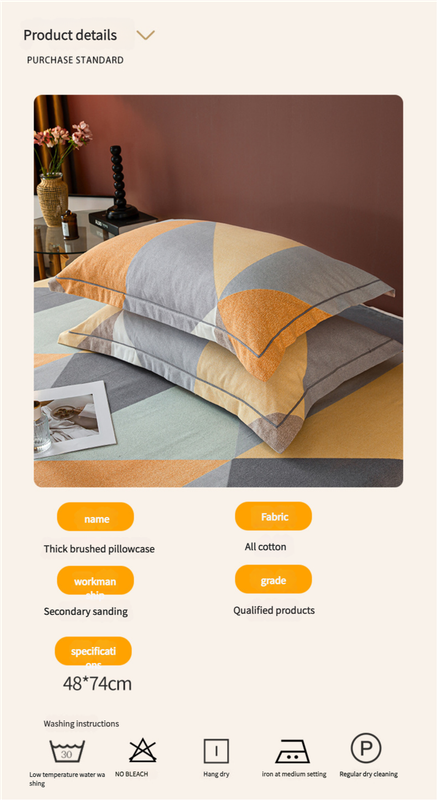 Comfortable cotton pillowcase, double-sided warm design, breathable and skin-friendly - Orange Tristar Online