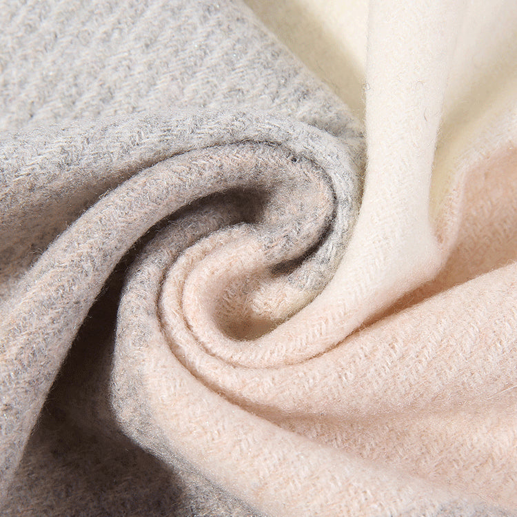 Cozy Color Block Fringe Scarf - Sky Blue Shawl for Fall and Winter Tristar Online