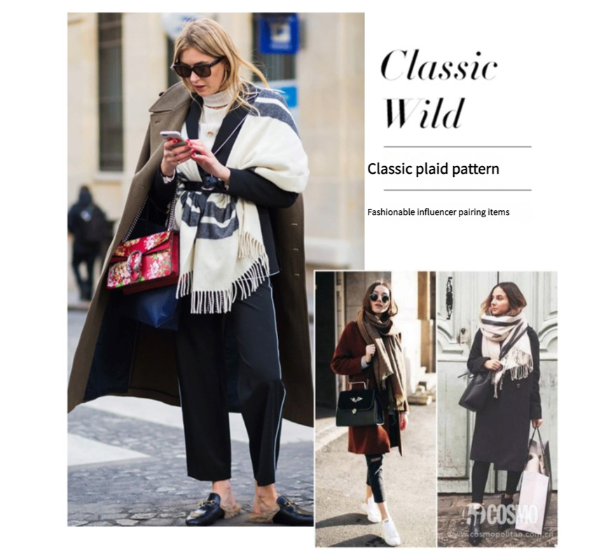 Cozy Color Block Fringe Scarf - Pink Shawl for Fall and Winter Tristar Online