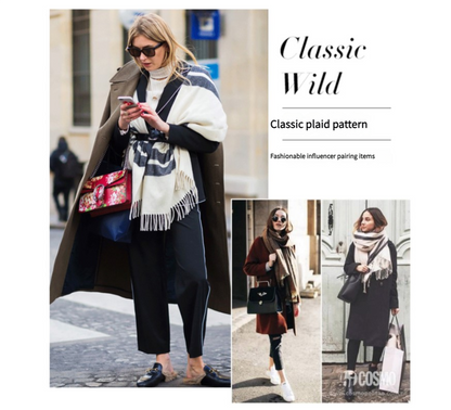 Cozy Color Block Fringe Scarf - Pink Shawl for Fall and Winter Tristar Online