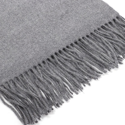 Luxury Cashmere Blend Scarf, Large 200x70cm Fringed Scarf (Light Gray) Tristar Online
