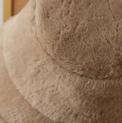 Plush Bucket Hat with Ear Flaps,Warm Furry Winter Hat in Khaki-One size (54-59cm) adjustable Tristar Online