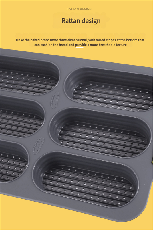 Brown 6-hole silicone baking mold, perforated loaf pan 37.5 cm x 24.5 cm, suitable for bread and cakes (sold in sets of 2) Tristar Online