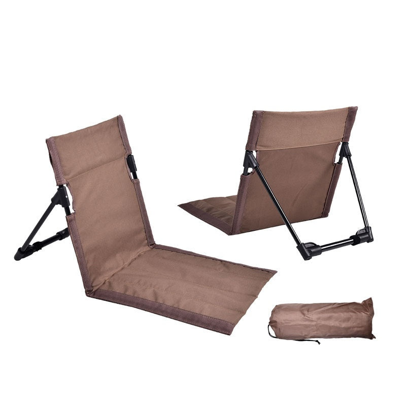 Portable Folding Beach Chair - Reclining Outdoor Seat 68x39.5x40.5cm with Carry Bag in brown Tristar Online