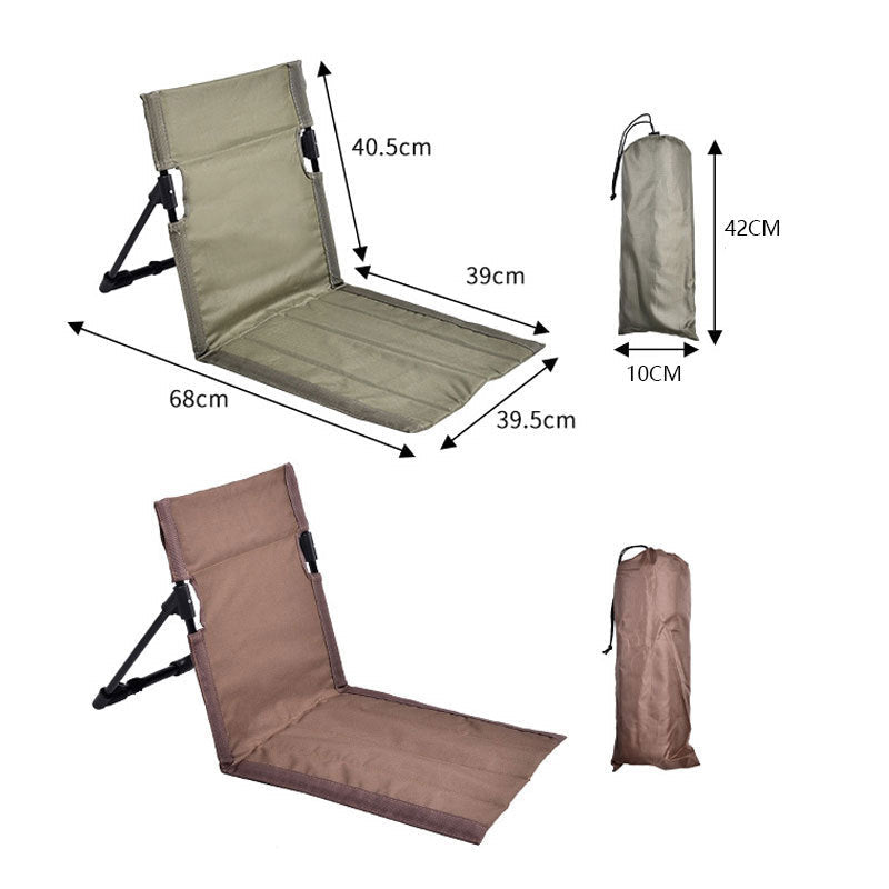 Portable Folding Beach Chair - Reclining Outdoor Seat 68x39.5x40.5cm with Carry Bag in brown Tristar Online