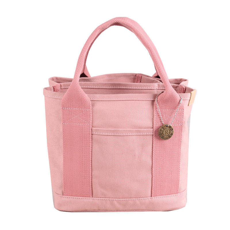 Pink Canvas Lunch Tote Bag - Stylish Handbag with Multiple Compartments for Women Tristar Online