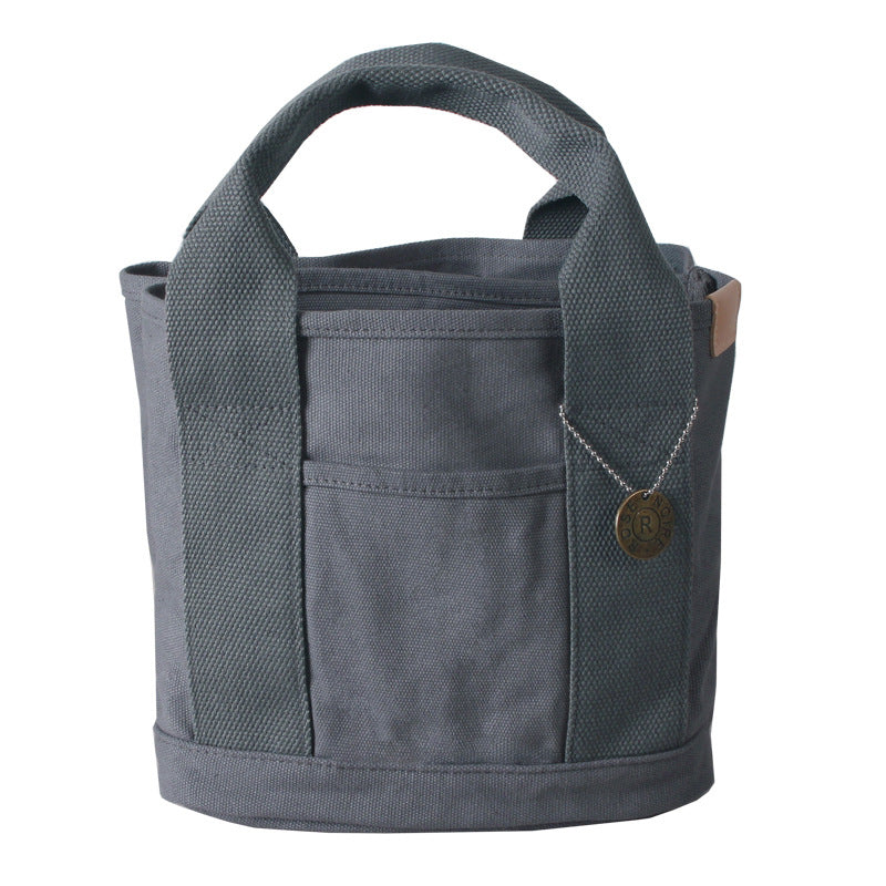 Dark gray Canvas Lunch Tote Bag - Stylish Handbag with Multiple Compartments for Women Tristar Online