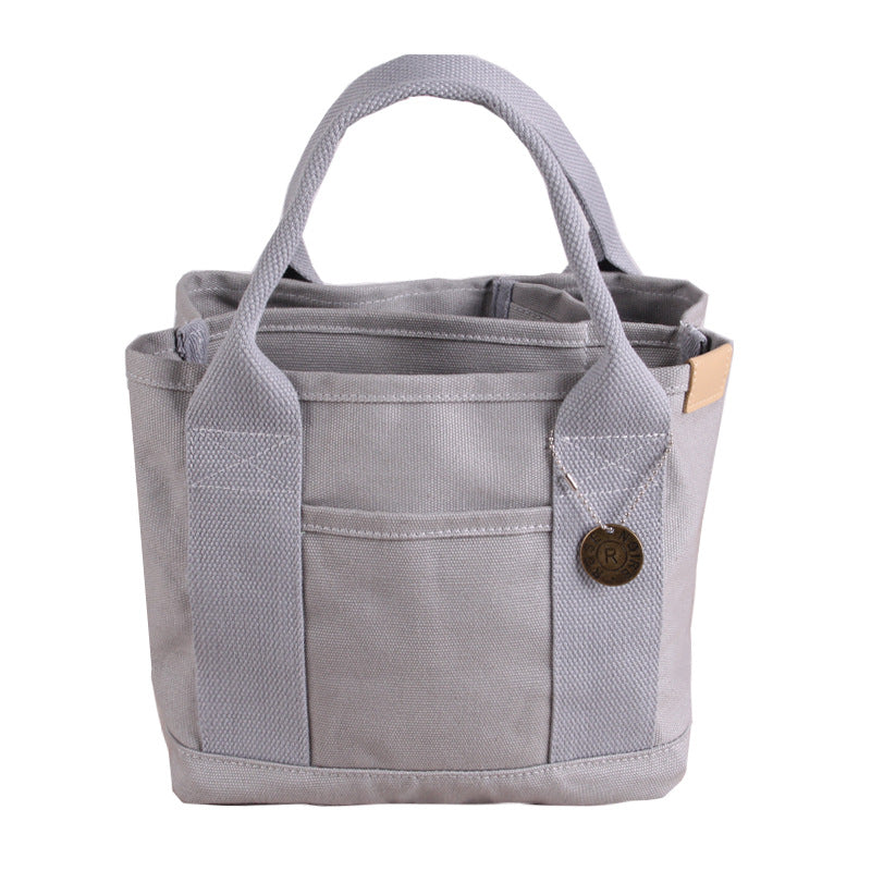 Gray Canvas Lunch Tote Bag - Stylish Handbag with Multiple Compartments for Women Tristar Online