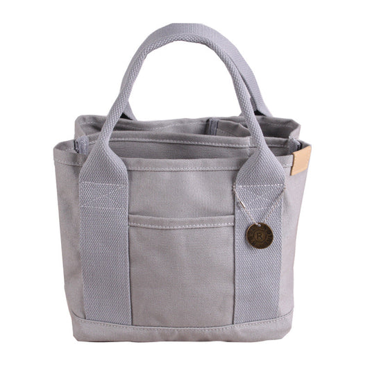 Gray Canvas Lunch Tote Bag - Stylish Handbag with Multiple Compartments for Women Tristar Online