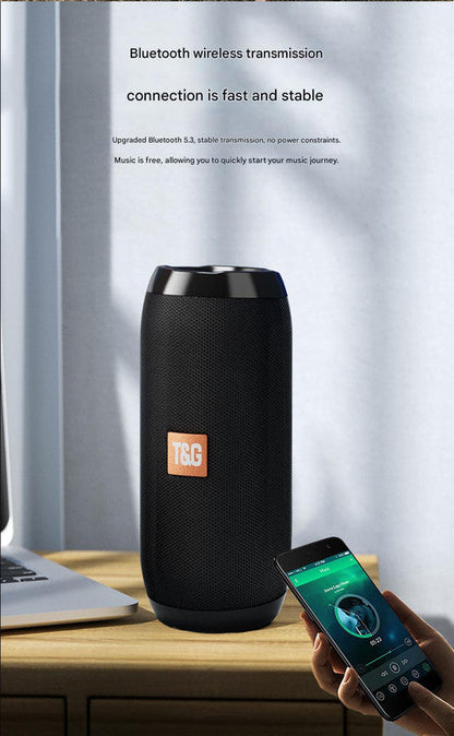 Black Portable Bluetooth Speaker - HiFi 360 Degree Audio Wireless Mini Speaker, Support Hands-free Calling Tristar Online