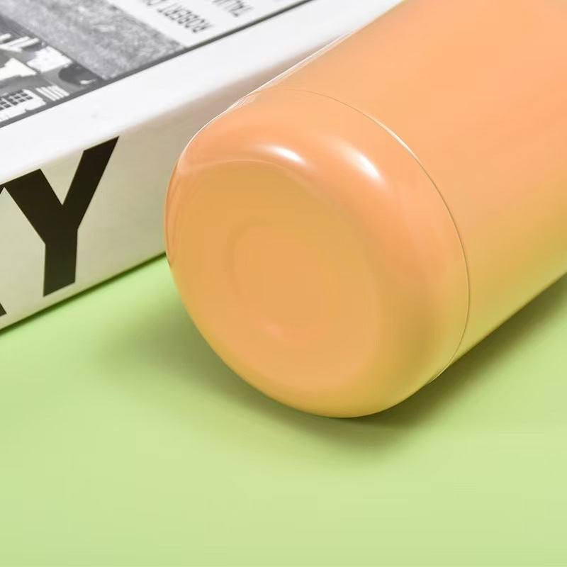 Good Luck" Mini Stainless Steel Thermos Flask - 350ml Leakproof Insulated Bottle with Pop-Up Lid & Strap(yellow)" Tristar Online