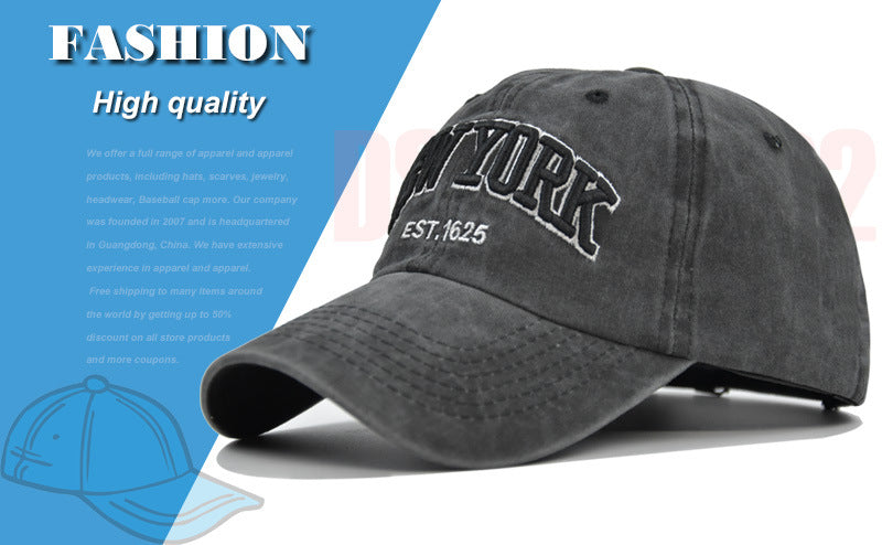 Vintage New York Est. 1625" Washed Cotton Baseball Cap - Adjustable & Unisex(black)" Tristar Online