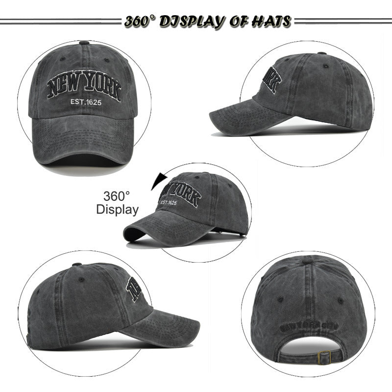 Vintage New York Est. 1625" Washed Cotton Baseball Cap - Adjustable & Unisex(black)" Tristar Online
