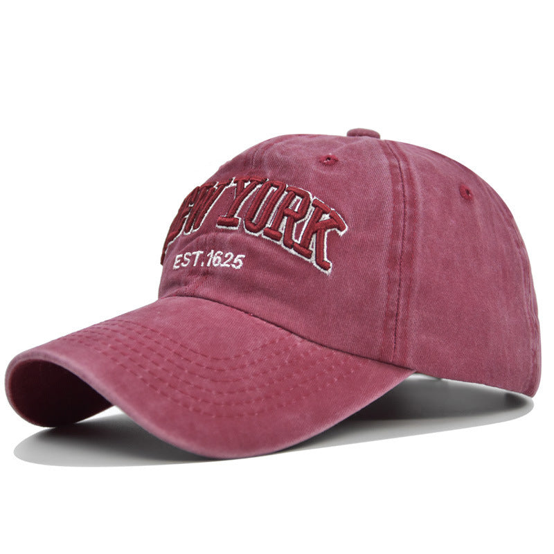 Vintage New York Est. 1625" Washed Cotton Baseball Cap - Adjustable & Unisex(Wine red)" Tristar Online