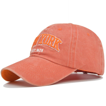 Vintage New York Est. 1625" Washed Cotton Baseball Cap - Adjustable & Unisex(Orange)" Tristar Online