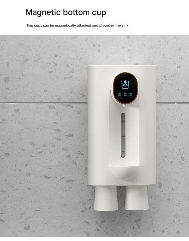 Smart Automatic Mouthwash Dispenser - Wall-Mounted, 3 Adjustable Levels, LED Display & Magnetic Cups(white) Tristar Online