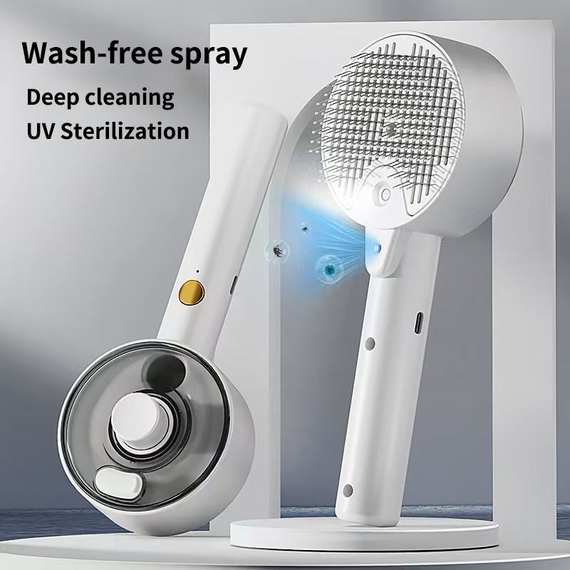 Pink Rechargeable Pet Grooming Brush with UVC Sterilizer & Mist Spray Tristar Online