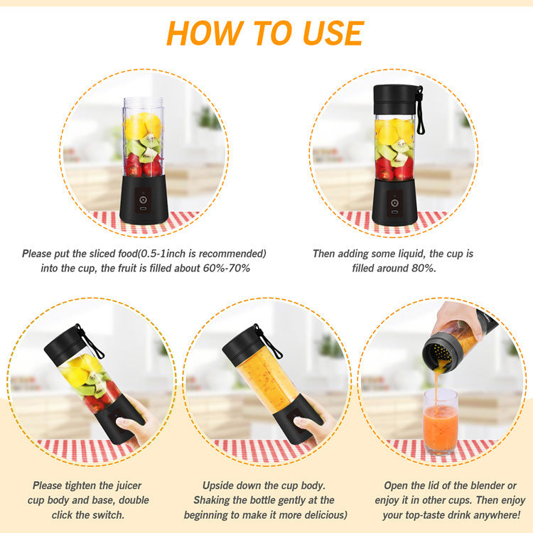 Blue Portable Blender USB Rechargeable - Personal Size Smoothie Maker On The Go Tristar Online