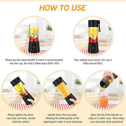 Blue Portable Blender USB Rechargeable - Personal Size Smoothie Maker On The Go Tristar Online