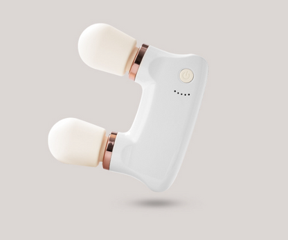 White Portable Dual Head Mini Massager - 5 Modes, Quiet Operation, USB-C Rechargeable Tristar Online