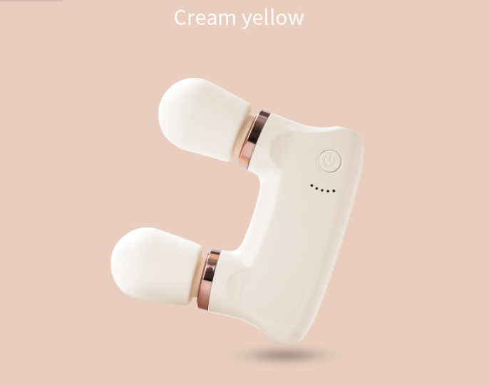 Light yellow Portable Dual Head Mini Massager - 5 Modes, Quiet Operation, USB-C Rechargeable Tristar Online