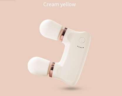 Light yellow Portable Dual Head Mini Massager - 5 Modes, Quiet Operation, USB-C Rechargeable Tristar Online