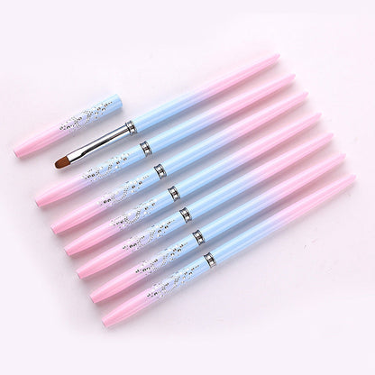 Professional Nail Art Brush Kit (15pcs) - Gradient Handles Manicure Tools Tristar Online