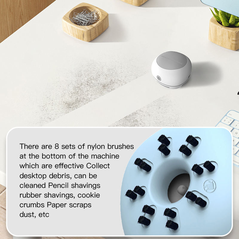 White Cordless Tabletop Crumb Sweeper - USB Rechargeable Mini Vacuum for Desk Tristar Online