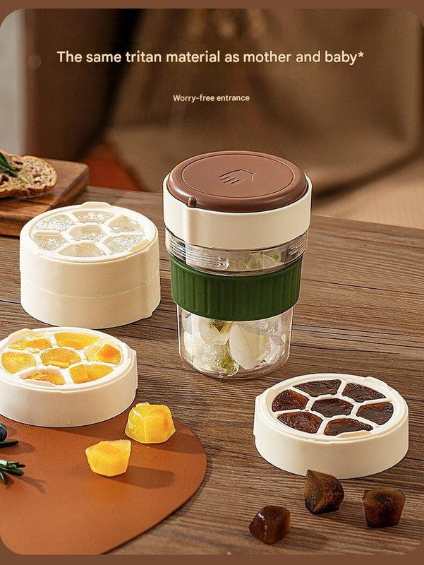 2-in-1 Ice Cube Maker Tumbler - Portable Cup with Integrated Silicone Ice Tray & Lid (1 cup + 1 ice tray) Tristar Online