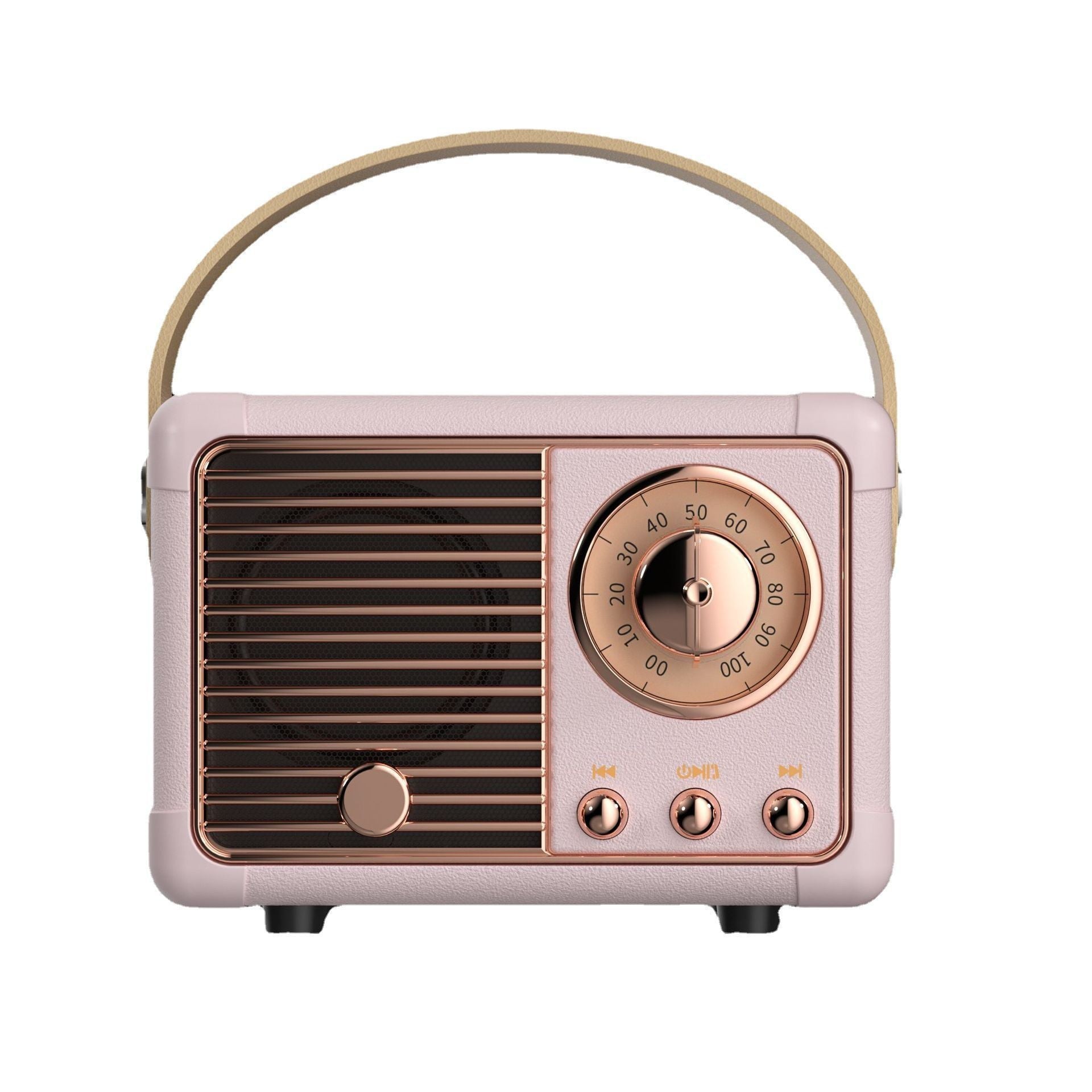 Pink Retro Bluetooth Speaker - Portable Mini Wireless Speaker with Vintage Radio Design (Product size: 7x11x5cm) Tristar Online