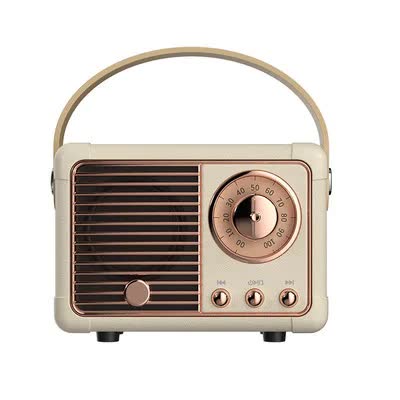 White Retro Bluetooth Speaker - Portable Mini Wireless Speaker with Vintage Radio Design (Product size: 7x11x5cm) Tristar Online