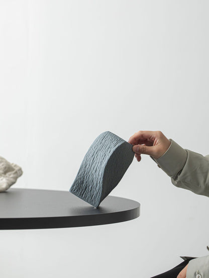 Grey Abstract Twisted Ceramic Vase - Artistic Minimalist Flower Holder for Home Decor (20x10x10cm) Tristar Online