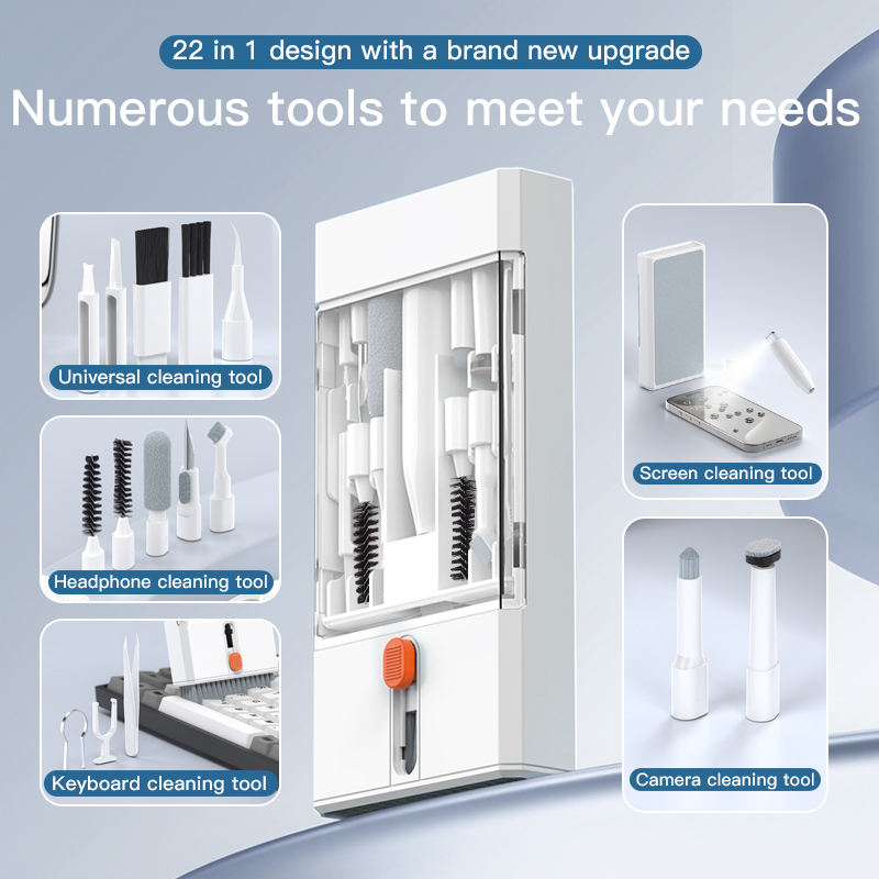 Black 22-in-1 Electronics Cleaning Kit - for Keyboards, Airpods, Laptops, Cell Phones, Cameras Tristar Online