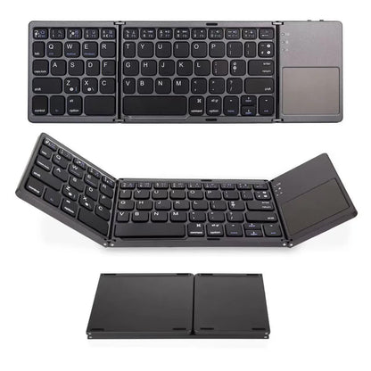 Black Tri-Fold Bluetooth Keyboard with Touchpad - Multi-Device Compatible (iOS/Android/Win) Tristar Online