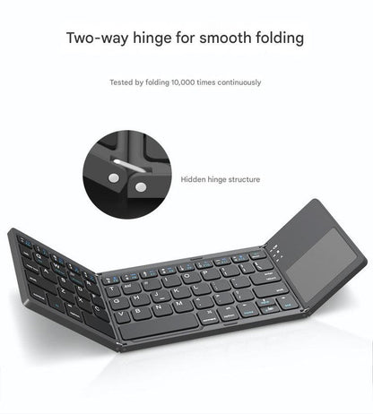 Black Tri-Fold Bluetooth Keyboard with Touchpad - Multi-Device Compatible (iOS/Android/Win) Tristar Online